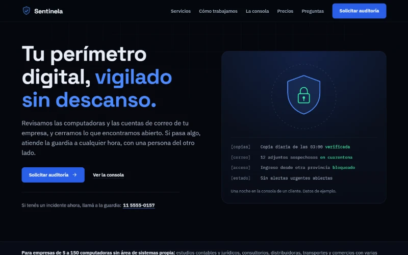 The Sentinela page, as it looks when you open it