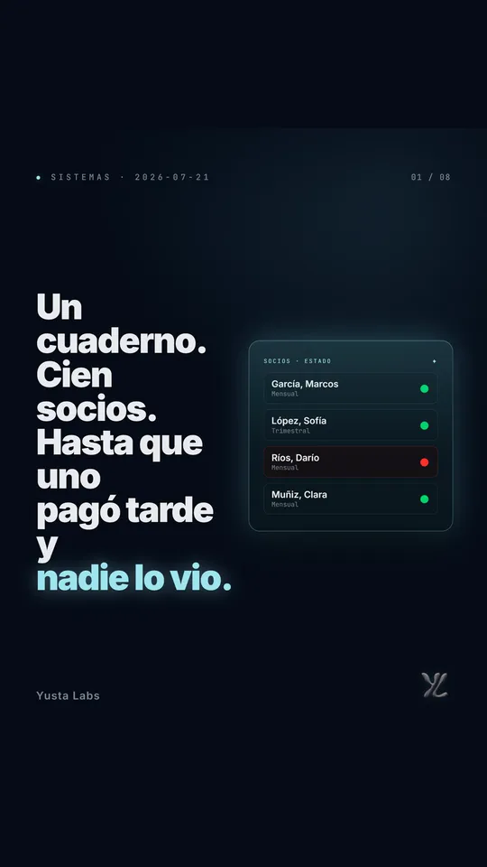 El primer cuadro de un reel que armó el Estudio de HQ para el Instagram de Yusta Labs.